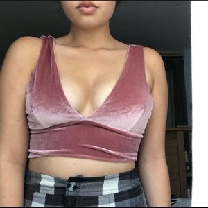 missguided pink velvet top